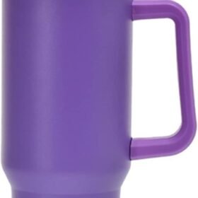 40 oz Purple Insulated Stainless Steel Travel Tumbler with Handle and Straw
