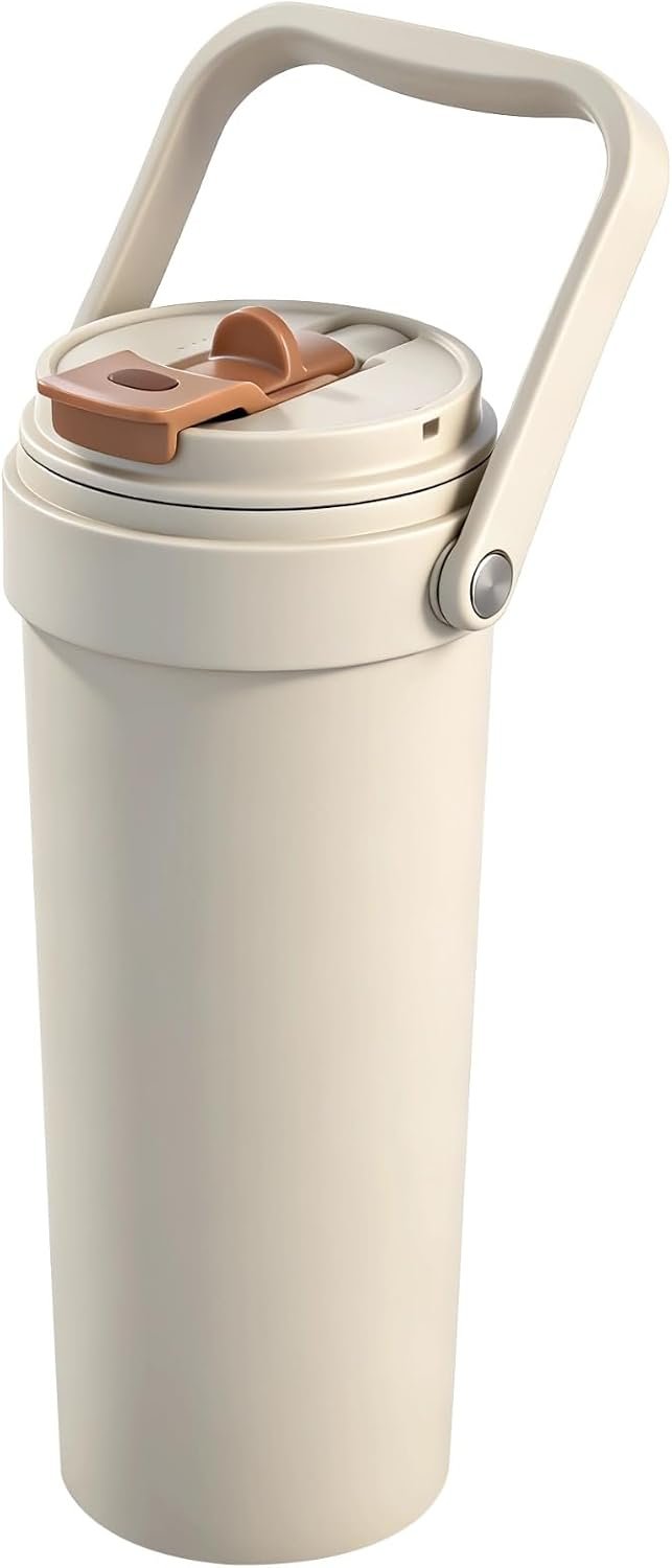 30 oz Insulated Stainless Steel Water Bottle with Ceramic Coating and Two-Way Lid