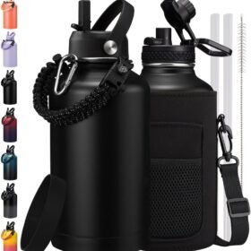 64 oz Insulated Half-Gallon Water Jug with Straw