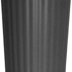 24 oz Black Fluted Stainless Steel Insulated Tumbler with Straw