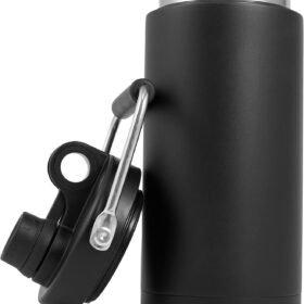 64 oz Black Insulated Stainless Steel Half-Gallon Water Jug with Handle
