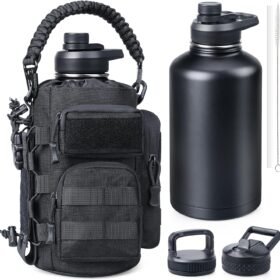 64 oz Insulated Stainless Steel Half-Gallon Water Jug with Protective Sleeve