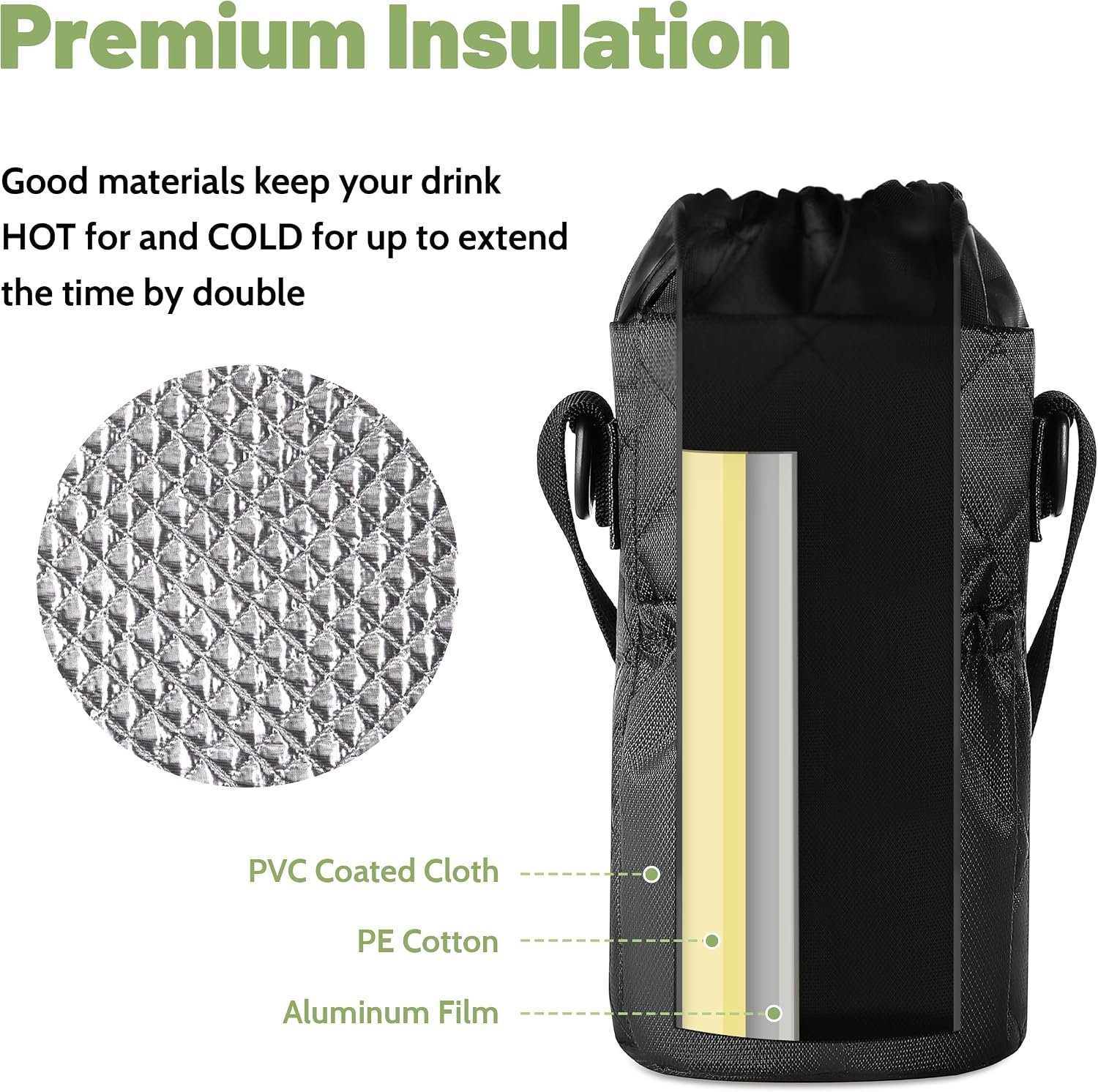 64 oz Glass Water Bottle with Straw and Insulated Protective Sleeve - Image 2