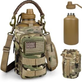 64 oz Camouflage Insulated Stainless Steel Water Jug with Protective Sleeve