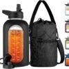 64 oz Glass Water Bottle with Straw and Insulated Protective Sleeve